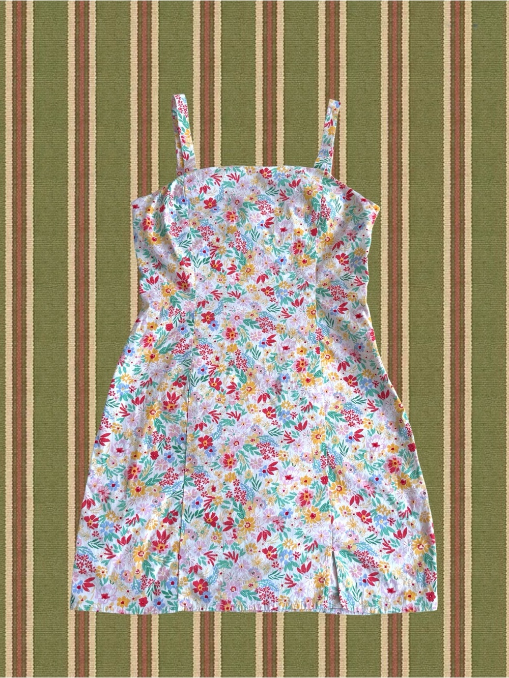 Sadie & Sage White Floral Mini Dress with Multi-Color Print